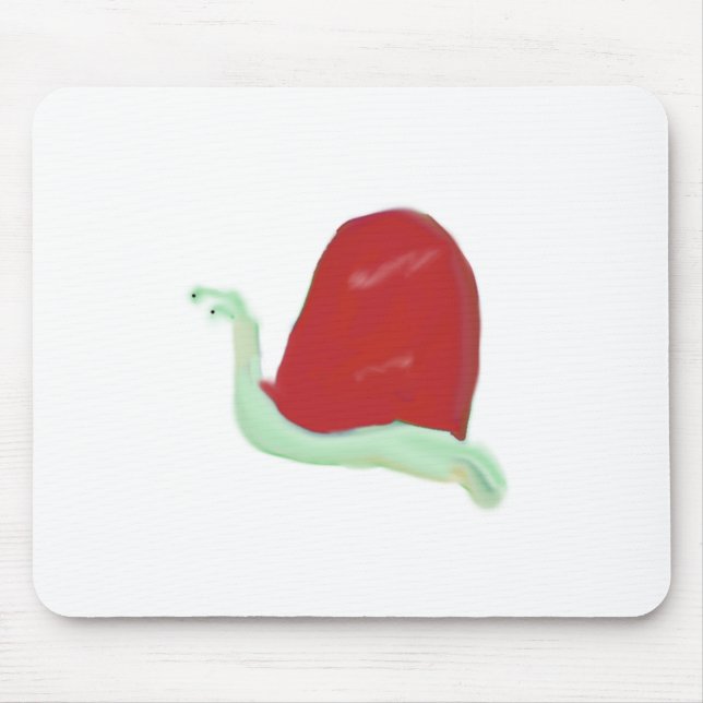 Red Snail Mouse Pad (Front)