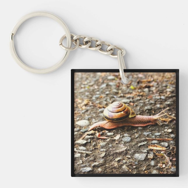 Red Snail on the Ground Key Ring (Front)