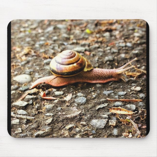 Red Snail on the Ground Mouse Mat (Front)