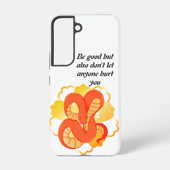 Red Snake on a Golden Flower” | Unique & Luxurious Samsung Galaxy S22 Case (Back)