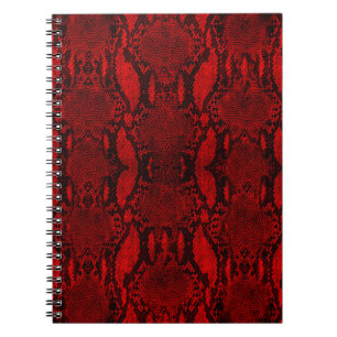 Red Snake Skin Print Photo Notebook