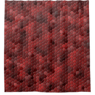 Red Snakeskin Pattern Shower Curtain