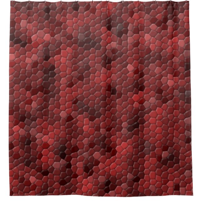 Red Snakeskin Pattern Shower Curtain (Front)