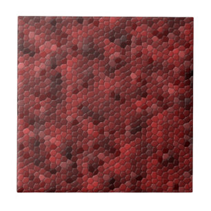 Red Snakeskin Pattern Tile