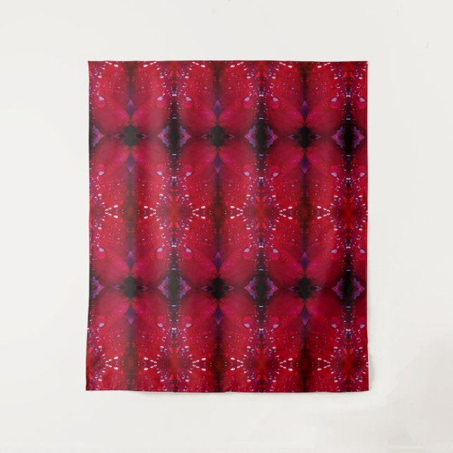 Red Snapdragon Ikat Also Tapestry (Front)