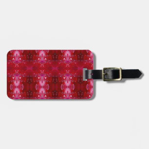 Red Snapdragon Ikat Luggage Tag