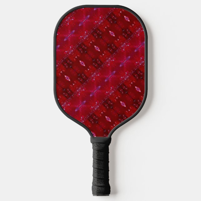 Red Snapdragon Ikat Too Pickleball Paddle (Front)
