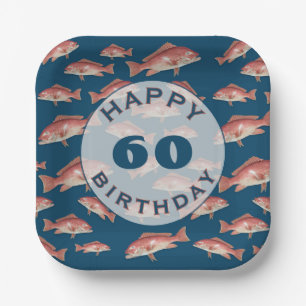 Red Snapper Fish Birthday Party Paper Plate