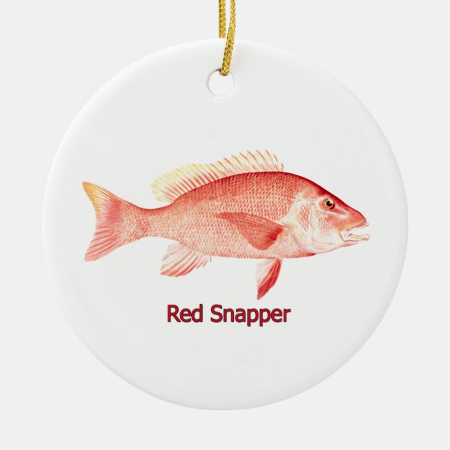 Red Snapper Fish Ceramic Tree Decoration (Front)