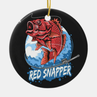 RED SNAPPER FISHING SEASON DESIGN CERAMIC TREE DECORATION