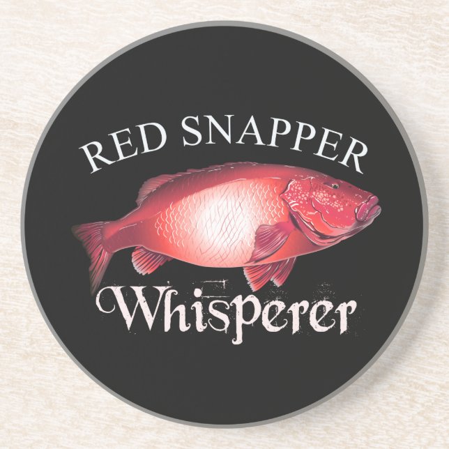 Red Snapper Whisperer Dark Coaster (Front)
