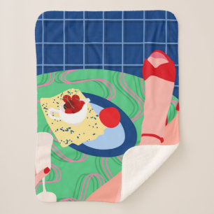 Red Sneak Peek Sherpa Blanket
