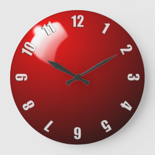 Red Snooker Ball Game Clock Design