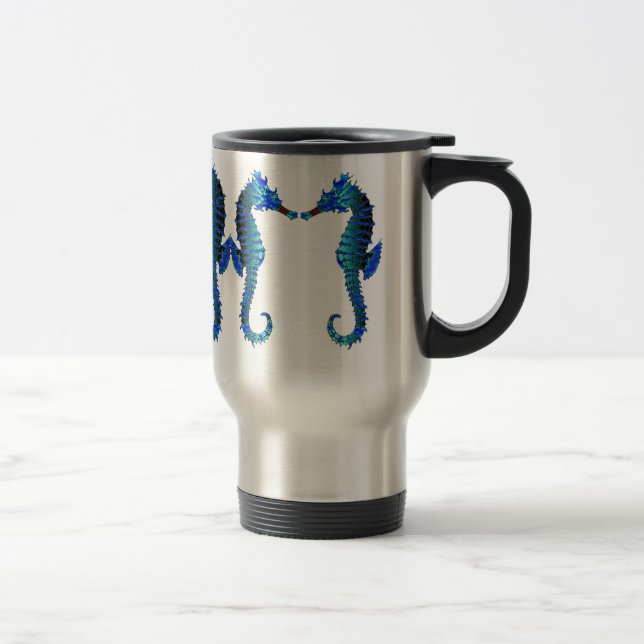 Red Snout Seahorses Traveller Mug (Right)