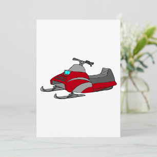 Red Snow Mobile Invitation