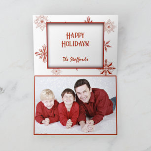 Red Snow on White Canvas Design Christmas Card