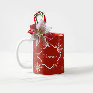 Red Snow on White Canvas Red mug