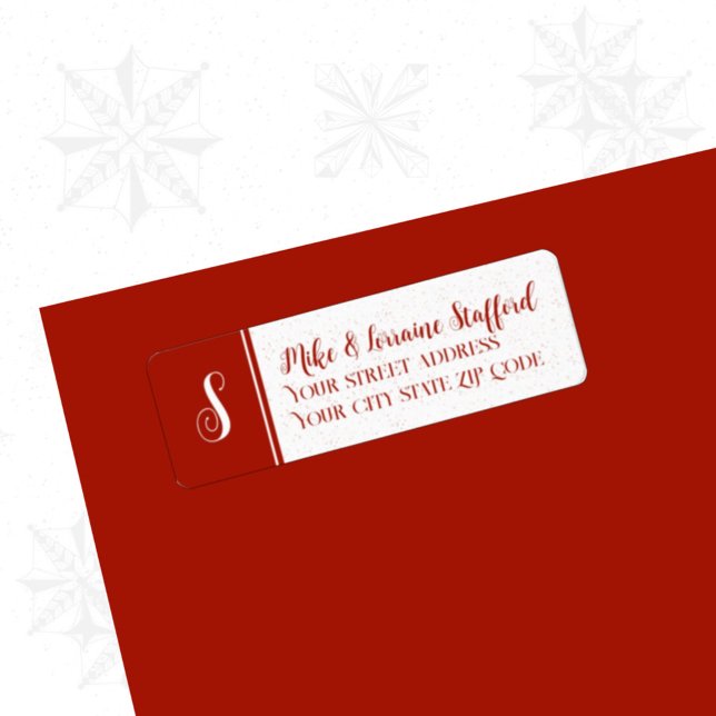 Red Snow on White Canvas Return Address Label (Creator Uploaded)