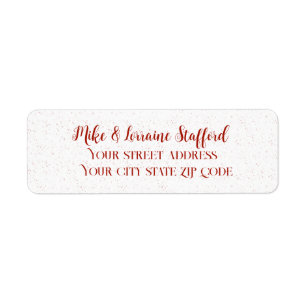 Red Snow on White Canvas Return Address Label