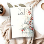 Red Snow Winter Berries Earring Necklace Holder Business Card<br><div class="desc">If you need any further customisation please feel free to message me on yellowfebstudio@gmail.com.</div>