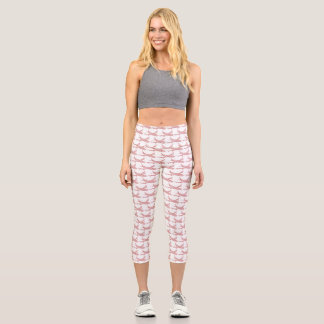 Red Snowflake Aeroplane - Capri Leggings