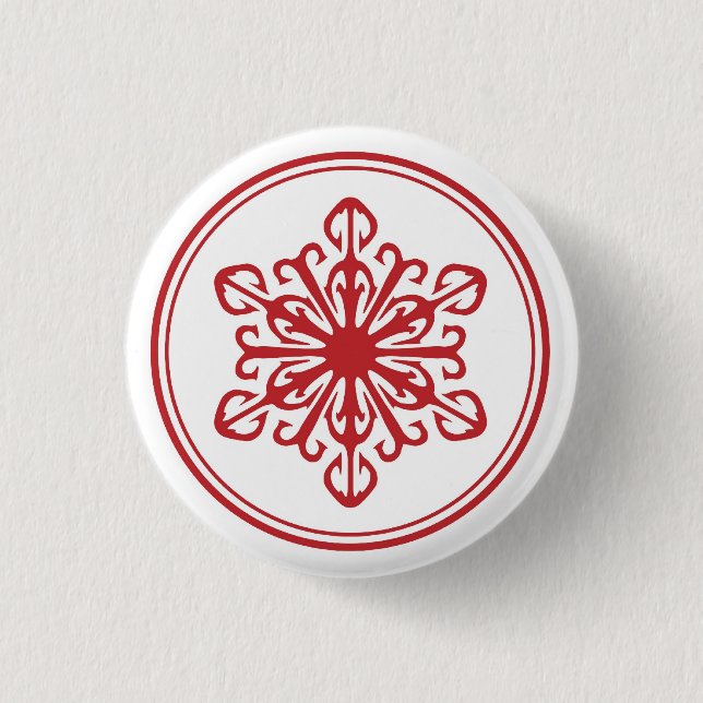 Red Snowflake Button (Front)