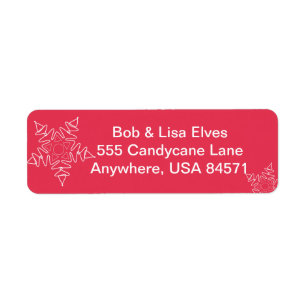 Red Snowflake Christmas Adress Labels