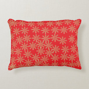 Red Snowflake Christmas Decorative Cushion