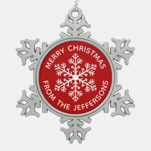 Red Snowflake Christmas Ornament