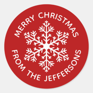 Red Snowflake Christmas Stickers