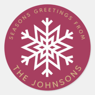 Red Snowflake Christmas Stickers