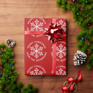 Red Snowflake Christmas Wrapping Paper