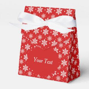 Red Snowflake Favour Box with Personalised Wording