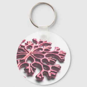 Red Snowflake Key Ring