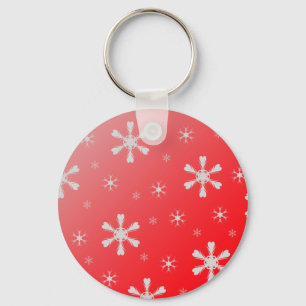 Red Snowflake Keychain