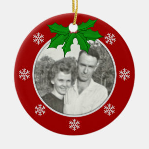 Red: Snowflake Memorial: Picture Ornament