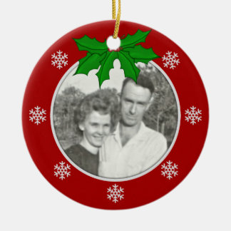 Red: Snowflake Memorial: Picture Ornament