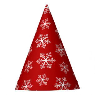 Red Snowflake Party Hats