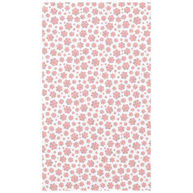 Red Snowflake Pattern Tablecloth (Front)