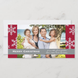Red Snowflake Photo card