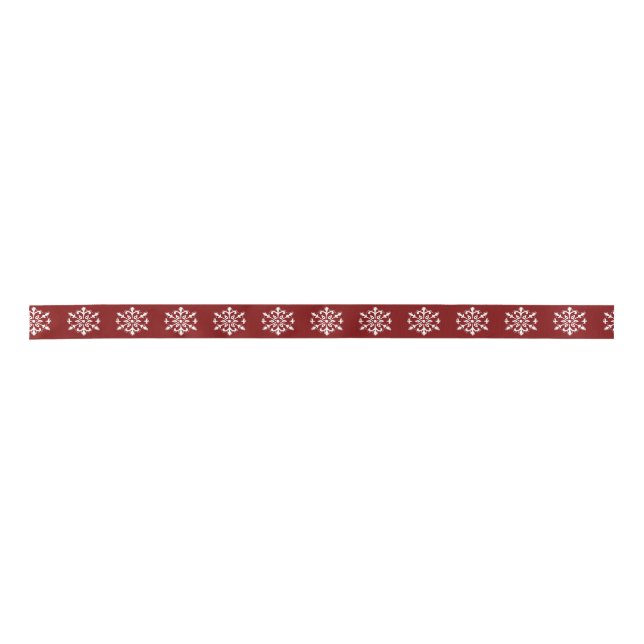 Red Snowflake Ribbon Satin Ribbon (Front)