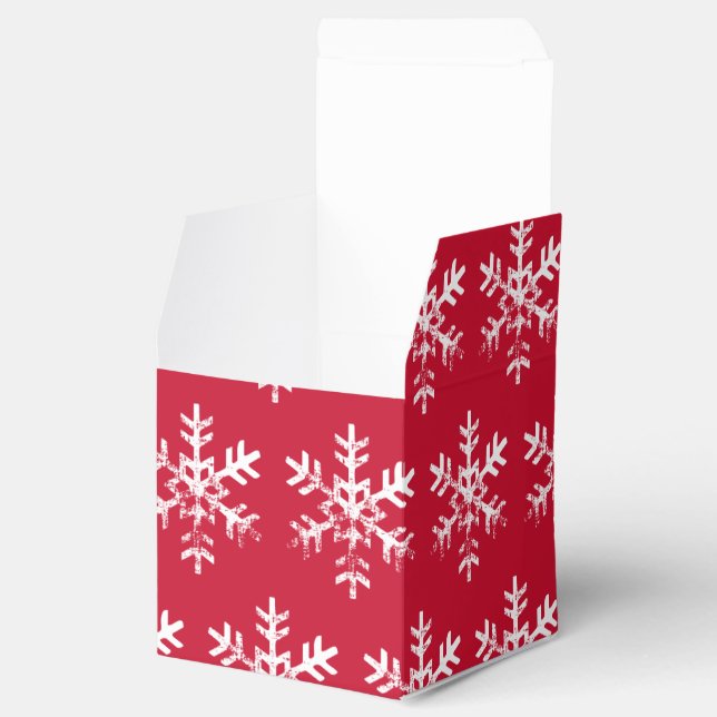 Red Snowflake Rustic Christmas Favour Box (Opened)