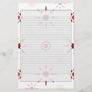 Red Snowflake Stationery optional lines