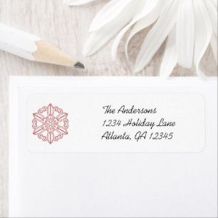 Red Snowflake Swirl  Labels