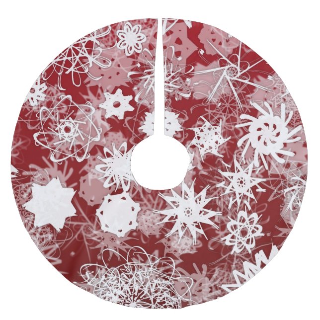 Red Snowflake Tree Skirt (Front)