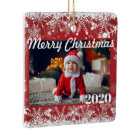 Red Snowflakes Christmas Photo 2 Sides Modern