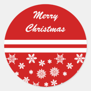 Red Snowflakes Christmas Sticker