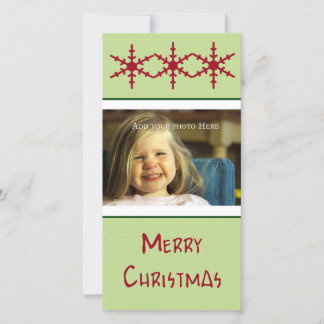 Red SnowFlakes Customisable Photo Card
