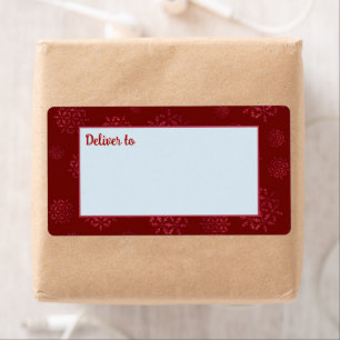 Red Snowflakes Deliver To Shipping Labels