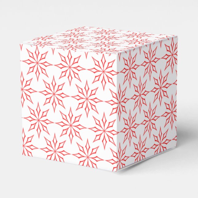 Red snowflakes favour box (Front Side)